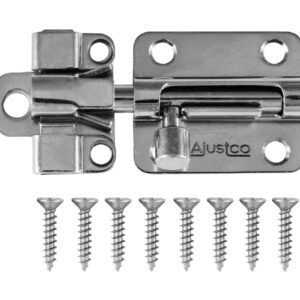 AjustLock 8 Inch Barrel Bolt Extra Heavy Duty Lock Very Large Lock - Check dimensions before purchasing Zinc Black
