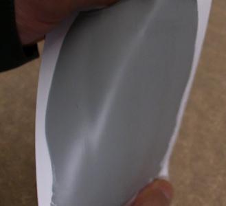 flexible adhesive demonstration on card