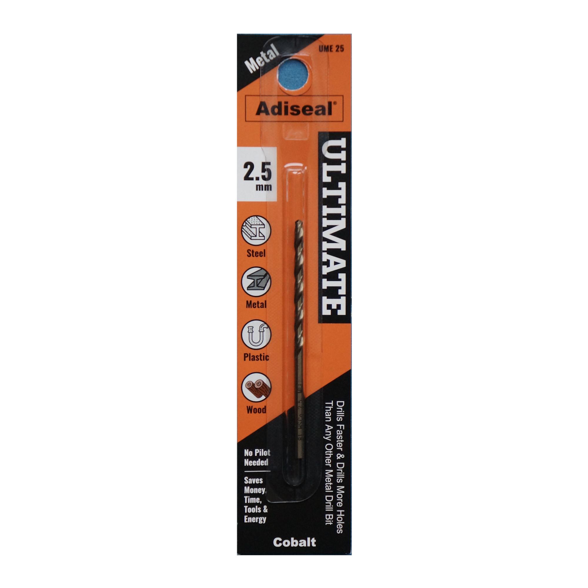 Ultimate metal drill bit 2.5mm. Drills faster and drills more holes than any other metal drill bit.